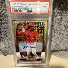 Marketplace image: 2023 Topps NSCC Wrapper Redemption Jordan Walker RC Auto SuperFractor 1/1 PSA 9
