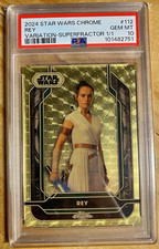 Marketplace image: 2024 Topps Costco Chrome Star Wars Rey Superfractor 1/1 #112 PSA 10
