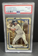 Marketplace image: 2024 Bowman - Chrome Prospects Roderick Arias #BCP-100 SuperFractor /1 (RC)