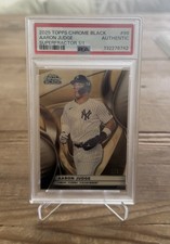Current marketplace image for 2025 Topps Chrome Black #99 Aaron Judge Superfractor 1/1