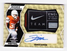 Marketplace image: 2026 Leaf Trinity James Simon Metal Gold Superfractor Nike Auto 1/1 Laundry Tag