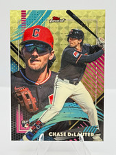 Current marketplace image for 2025 Topps Finest #345 DeLauter RC Cleveland Guardians Superfractor 1/1