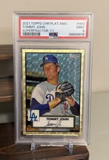 Marketplace image: 2021 Topps Chrome Platinum Anniversary - Tommy John #483 SuperFractor 1/1 PSA 9