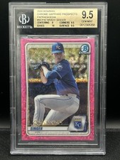 Marketplace image: 2020 Brady Singer 1/1 Bowman Chrome Sapphire Prospect Papradascha BGS 9.5 Royals