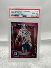 Marketplace image: 2025 Topps Bowman Chrome U Sapphire Darian Mensah 1st 1/1 Padparadscha PSA 10