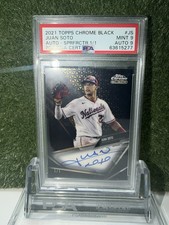Marketplace image: Topps 2021 Chrome Black Juan Soto CBA-JS Superfractor 1/1 Auto PSA 63615277
