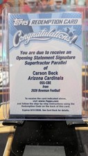 Marketplace image: Superfractor-1/1 2026 Bowman Chrome Opening Statement Signature Carson Beck