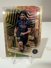 Marketplace image: 2025-26 Topps Chrome UEFA Ibrahim Mbaye Future Stars SUPERFRACTOR 1/1 PSG RC 158