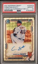 Marketplace image: 2021 Christian Scott Bowman Chrome Superfractor 1/1 Grail Rookie RC PSA  10 Auto
