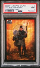 Marketplace image: 2022 Topps Chrome Star Wars Galaxy Leia In Boushh #45 Superfractor PSA 9
