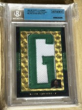Marketplace image: Topps Letterman Kevin Garnett Celtics Game Worn Letter G Patch Superfractor 1/1