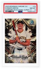 Marketplace image: 2025 Bowman Konnor Griffin Chrome Sapphire Selections Superfractors #SS18