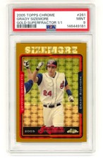 Marketplace image: 2005 Topps Chrome Grady Sizemore Gold Superfractor 1/1 PSA 9 Refractor Card #261