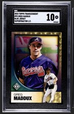 Marketplace image: 2023 Topps Transcendent #95 Greg Maddux Blue Jersey Superfractor 1/1 SGC 10