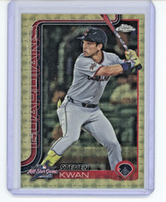 Current marketplace image for 2025 Topps Chrome Update #ASGC-27 Steven Kwan Superfractor 1/1