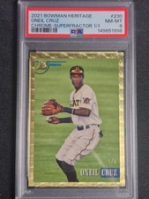 Marketplace image: Oneil Cruz RC 2021 Bowman Heritage Chrome Superfractor 1/1 #230 PSA 8 NM-MT