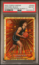 Marketplace image: 2023-24 Topps Chrome Anthony Black Radiating Rookies SuperFractor 1/1 PSA 8