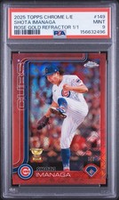 Current marketplace image for 2025 Topps Chrome #149 Chicago Cubs ROSE GOLD Superfractor 1/1