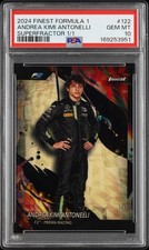 Marketplace image: 2024 TOPPS FINEST FORMULA 1 F1 #122 KIMI ANTONELLI SUPERFRACTOR 1/1 RC PSA 10