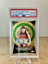 Marketplace image: 2026 Topps Chrome Olympics Mikaela Shiffrin Chasing Ring Superfractor 1/1 PSA 10