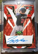 Marketplace image: 2023 Leaf Valiant Ralphy Velazquez Red Gold Prismatic/superfractor 1 Of 1 XRC