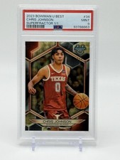 Marketplace image: 2023 Bowman U Best CHRIS JOHNSON Superfractor #1/1 - PSA 9 - TEXAS LONGHORNS