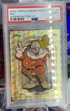 Marketplace image: 2024 Topps Chrome Disney Doc Superfractor 1/1 PSA 9 Snow White 7 Dwarves Dwarf