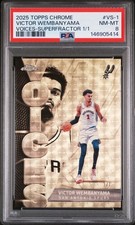 Marketplace image: 2025 TOPPS CHROME VOICES SUPERFRACTOR 1/1 #VS-1 VICTOR WEMBANYAMA 1/1 PSA 8