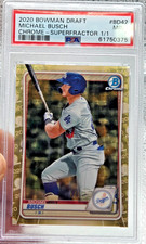 Marketplace image: 2020 Bowman Chrome SUPERFRACTOR 1/1 ~ MICHAEL BUSCH RC Card PSA 9 MINT