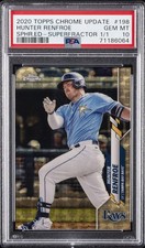 Marketplace image: 2020 TOPPS CHROME UPDATE SAPPHIRE EDITION #198 HUNTER RENFROE 1/1 PSA 10