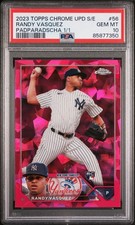 Marketplace image: Randy Vasquez 2023 Topps Chrome Sapphire Padparadscha Rookie Card 1/1 #56 PSA 10