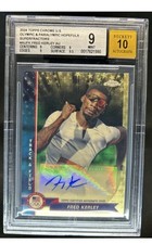 Marketplace image: 2024 Topps Chrome US Olympics Fred Kerley Auto Superfractors #1/1 BGS 9 Auto 10
