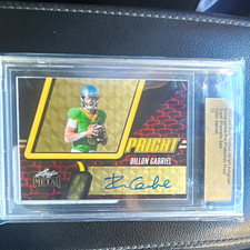 Marketplace image: Leaf 2025 Metal Football Dillon Gabriel Auto Prismatic Gold Superfractor 1/1