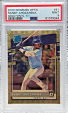 Marketplace image: 2020 Optic GOLD SUPERFRACTOR 1/1 ~ RANDY AROZARENA RC Card PSA 9 MINT
