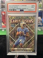 Marketplace image: 2023 Bowman U Chrome - Early Risers Drake Maye #ER-2 - 1/1 Superfractor PSA 9