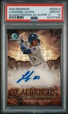 Marketplace image: 2024 Bowman Luisangel Acuna 1/1 Gladiators Superfractor PSA 10 White Sox Auto RC