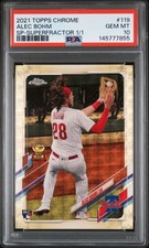 Marketplace image: 2021 TOPPS CHROME SP-SUPERFRACTOR 1/1 #119 ALEC BOHM ROOKIE RC 1/1 PSA 10