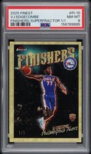 Marketplace image: 2025-26 Topps Finest VJ Edgecombe Finishers Superfractor 1/1 PSA 8