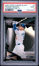 Marketplace image: 2026 TOPPS CHROME BLACK SUPERFRACTOR 1/1 #5 FREDDIE FREEMAN 1/1 PSA 9