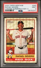 Marketplace image: 2025 TOPPS HERITAGE CHROME-SUPERFRACTOR 1/1 #445 RAFAEL DEVERS 1/1 PSA 9