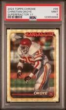 Marketplace image: 2024 Topps Chrome #96 Christian Okoye Superfractor 1/1 PSA 9 #/1