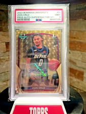 Marketplace image: 2022 Bowman University 1st Zion Cruz Superfractor Auto PSA 9 GRAIL 1/1