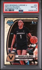 Marketplace image: 2024 BOWMAN CHROME UNIVERSITY SUPERFRACTOR 1/1 #55 MIKAYLA BLAKES 1/1 PSA 8