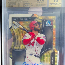 Marketplace image: 2015 Topps Bowman Chrome Bryce Harper SuperFractor /1 Auto PSA