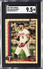 Current marketplace image for 2025 Topps Chrome #204 Carlos Correa Superfractor
