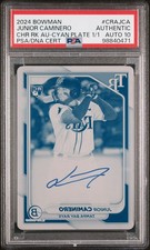Marketplace image: 2024 BOWMAN CHROME ROOKIE AUTOS JUNIOR CAMINERO 1/1 PSA AUTHENTIC AUTO 10
