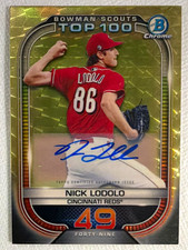 Marketplace image: 2021 Bowman Chrome Scouts Top 100 Nick Lodolo Superfractor 1/1 True 1/1 Reds!!!