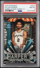 Marketplace image: 2025 BOWMAN CHROME HOBBY STARS SUPERFRACTOR 1/1 #HS-4 DYLAN HARPER 1/1 PSA 8