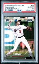 Marketplace image: 2022 TOPPS STADIUM CLUB CHROME SUPERFRACTOR 1/1 CJ ABRAMS ROOKIE RC 1/1 PSA 10