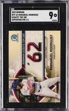 Marketplace image: 2023 BOWMAN SCOUTS' TOP 100 SUPERFRACTOR 1/1 #BTP-62 EMMANUEL RODRIGUEZ SGC 9
